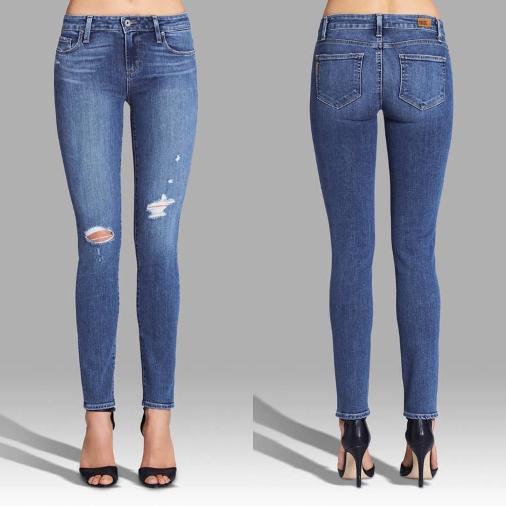 Paige Skyline Ankle Peg Jeans- Gia Destructed